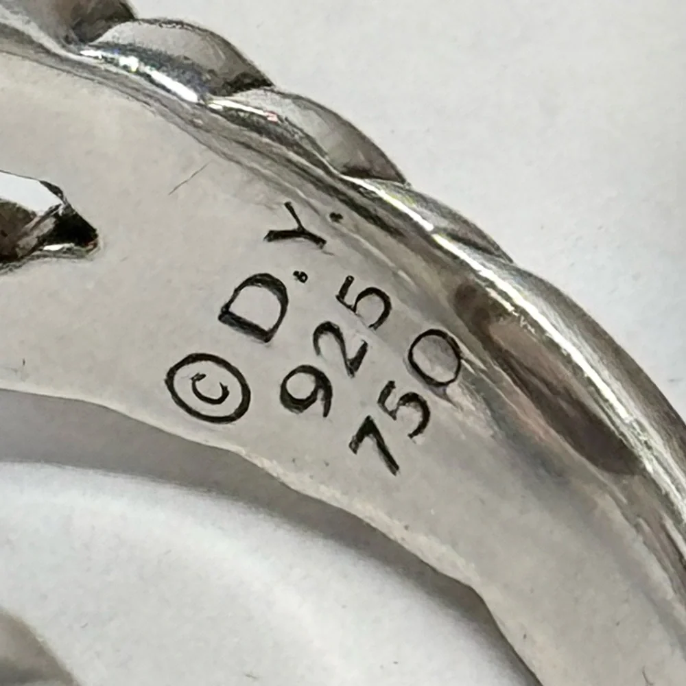 David Yurman 14mm Morganite Diamond Albion Ring .925 18K Rose Gold Sz 7 - Picture 9 of 10